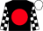 Black, red disc, black and white check sleeves, white cap (Richard And Nicola Hunt)