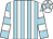 Light blue and white stripes, hooped sleeves, white cap, light blue star (Sterling Racing)