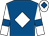 Royal blue, white diamond, white sleeves, royal blue armlets and diamond on white cap (Mr Ray Parsons)