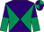 Purple and emerald green diabolo, halved sleeves, purple and emerald green quartered cap (Mr C Fiford)