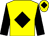 Yellow, black diamond, sleeves and diamond on cap (Mr R West)