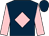 Dark blue, pink diamond and sleeves (Mrs A G Kavanagh)