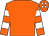 Orange, white hooped sleeves, orange cap, white spots (Suitsus Partnership)