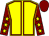 Yellow, maroon seams, maroon sleeves, yellow stars, maroon cap (The Uncles)