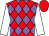 Red and mauve diamonds, white sleeves, red cap (Night Shadow Syndicate)