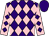 Purple and pink diamonds, pink sleeves, purple diamonds, purple cap (New Approach Racing Limited)