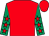 Red, emerald green sleeves, red stars (Mr W A Thomas)