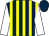 Dark blue and yellow stripes, white sleeves, dark blue cap (Mr George Bolton)