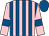 Pink and royal blue stripes, pink sleeves, royal blue armlets, royal blue cap (Mrs S L Robinson)