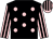 Black, pink spots, pink and black striped sleeves and cap (Mr G C Wragg)