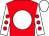 Red, white disc, white sleeves, red spots, white cap (Mr Mark Waters)