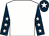 White, dark blue sleeves, white stars, dark blue cap, white star (Mr I Lawson)
