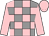 Grey and pink check, pink sleeves and cap (Mr D Charlesworth)