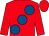 Red, large royal blue spots (Tony Culhane Racing Club)