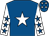 Royal blue, white star, white sleeves, royal blue stars, royal blue cap, white stars (Sean F Conway)