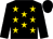 Black, Gold Stars, Black Sleeves, Black Cap (Repole Stable)