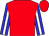 Red, white stripe on blue sleeves, red cap (Savoy Stable)