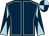 Dark blue, light blue seams, diabolo on sleeves, quartered cap (Mrs I Gansera-leveque)