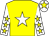 Yellow, white star, white sleeves, yellow stars, white cap, yellow star (Ms Imelda Geraghty)