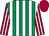 Emerald green and white stripes, claret and white striped sleeves, claret cap (Jaliza Partnership)