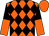 Orange and black diamonds, black and orange halved sleeves, orange cap (Mr P J McMahon)
