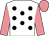 White, black spots, shocking pink sleeves and cap (Mr J E Kuun)