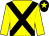 Yellow, black cross sashes, black cap, yellow star (Celtic Steps Syndicate)