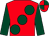 Red, large dark green spots & sleeves, dark green & red quartered cap (G Blake)
