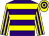 Purple, yellow hoops, yellow and purple striped sleeves, hooped cap (Mr D Van Der Hoeven & Mr D Pryde)