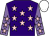 PURPLE, PINK stars, MAUVE sleeves, PINK stars, WHITE cap (Mrs June Watts)
