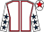 White, red seams, white sleeves, dark blue stars, white cap, red star (Mrs Alison Guest)
