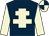 Dark blue, beige cross of lorraine and sleeves, beige and dark blue quartered cap (Miss S Long)