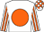 White, orange disc, striped sleeves, check cap (Dig In Racing)