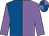 Mauve & royal blue halved, mauve sleeves, quartered cap (Miss Coirle Forde)
