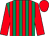 Emerald green & red stripes, red sleeves & cap (V P Walsh)