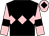 Black, pink triple diamond, pink sleeves, black armlets and diamond on pink cap (Mr Borgatti & Mr Moir)