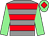 Grey, red hoops, light green sleeves, light green cap, red diamond (Don't Tell The Wife Racing Limited)