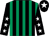 Black and emerald green stripes, black sleeves, white stars, black cap, white star (John Wardley & Neil Simpson)