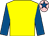 Yellow, royal blue sleeves, pink cap, royal blue star (Mrs U Nagle)