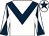 White, dark blue chevron, diabolo on sleeves and star on cap (Mrs V Garner)
