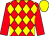 Red and yellow diamonds, red sleeves, yellow cap (Miss Annabelle Condon)