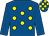 Royal blue, yellow spots, royal blue sleeves, check cap (Kieran Grainger)