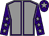 Grey, purple seams, purple sleeves, grey stars, purple cap, grey star (Mr A Denham & Partner)