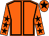 Orange, black seams, orange sleeves, black stars, orange cap, black star (Mr M Wormald)