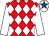 Red and white diamonds, white sleeves, white cap, royal blue star (Mr D Hefin Jones)