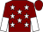Maroon, white stars, halved sleeves, maroon cap (Mr S R Jackson)