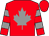 Red, grey maple leaf, grey hoops on sleeves (Lori Yoder)