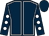 Dark blue, white seams, dark blue sleeves, white spots, dark blue cap (K Meredith, D Hodson, The Ocean Four)