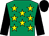 Emerald green, yellow stars, black sleeves & cap (M J Jooste & Mrs John Magnier & Michael Tabor & Derrick Smith)