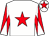 White, red star, red and white diabolo on sleeves, white cap, red star (Jackton Racing Club)
